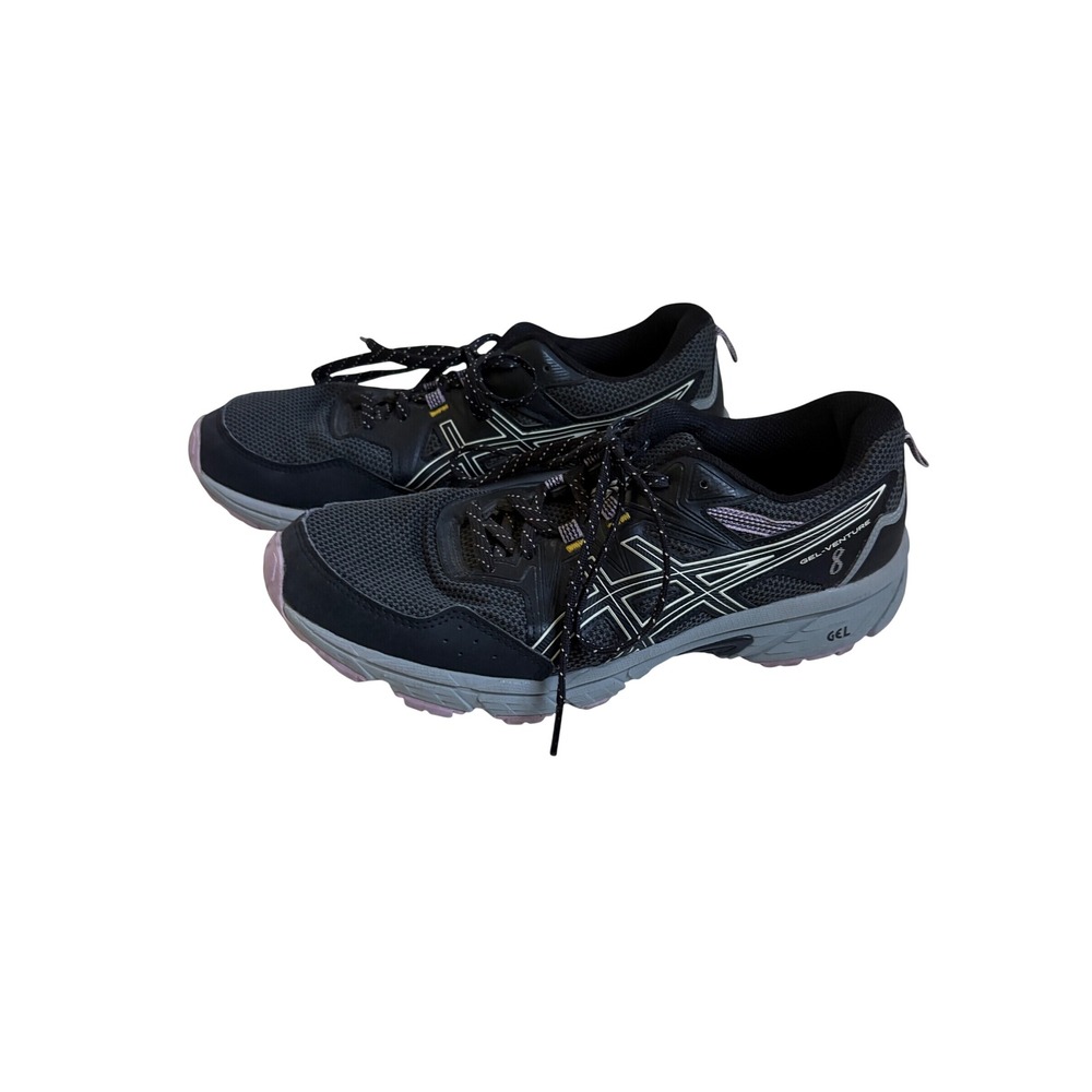 ASICS Gel-Venture 8 Womens Trail Running Shoes Black Lavender Grey US 10